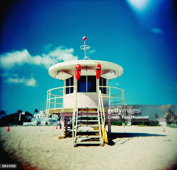 lifeguard station, miami beach, florida, usa - hopewell stock pictures, royalty-free photos & images