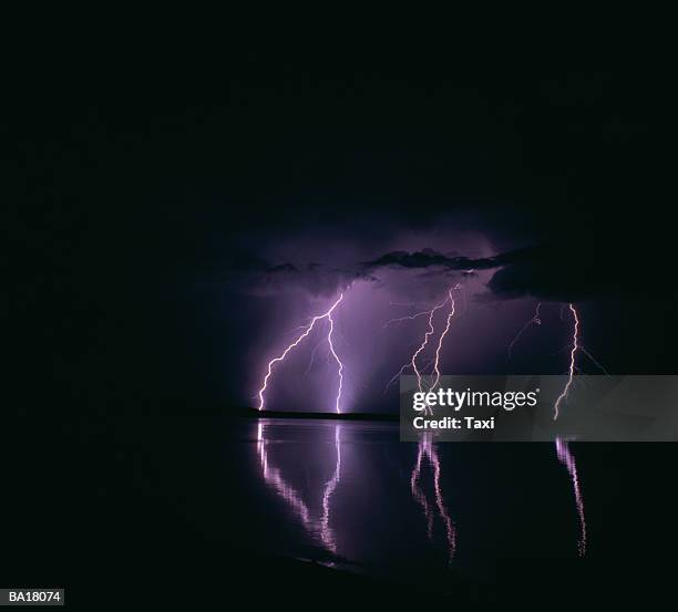 lightning storm - forked lightning stock pictures, royalty-free photos & images