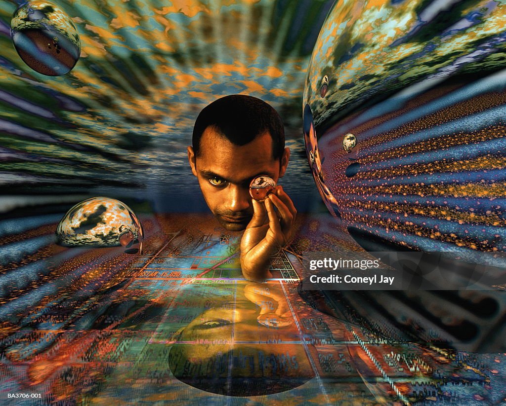 Man in transcendental landscape (Digital Composite)
