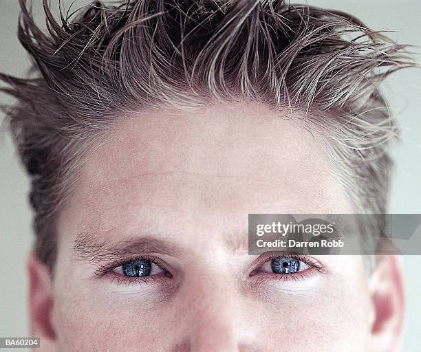 man, close-up, portrait - forehead stock-fotos und bilder