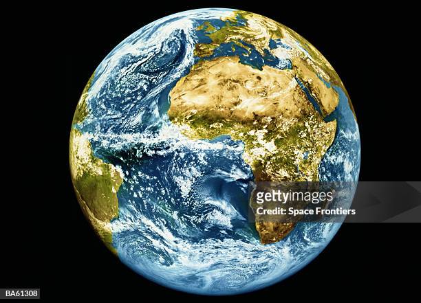 meteosat full disc earth image - earth space ストックフォトと画像