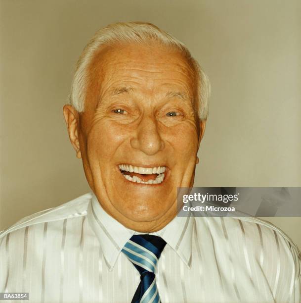 elderly man laughing, portrait - sunday best stock pictures, royalty-free photos & images