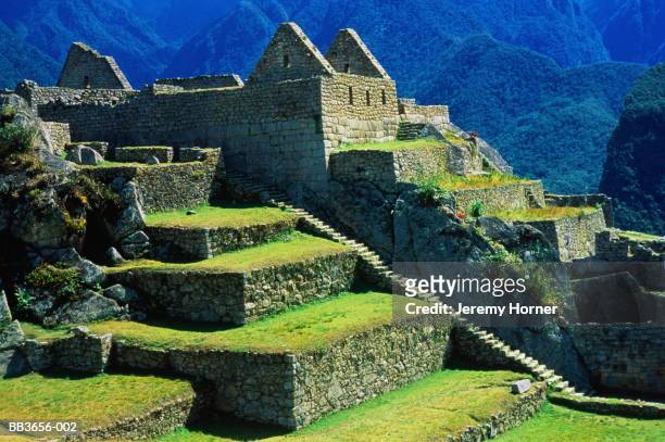 peru, cuzco, machu picchu, remains of inca city - machu picchu 個照片及圖片檔
