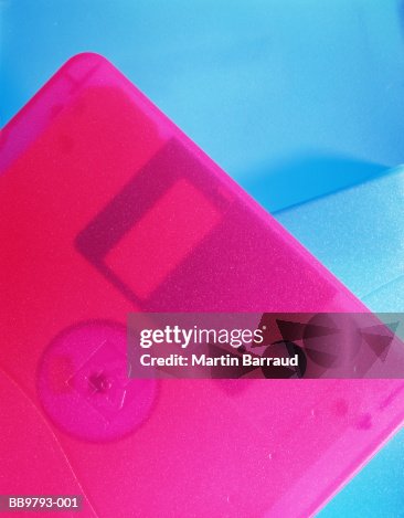Computer floppy disk in plastic container, section Computer floppy disk in plastic container, section
