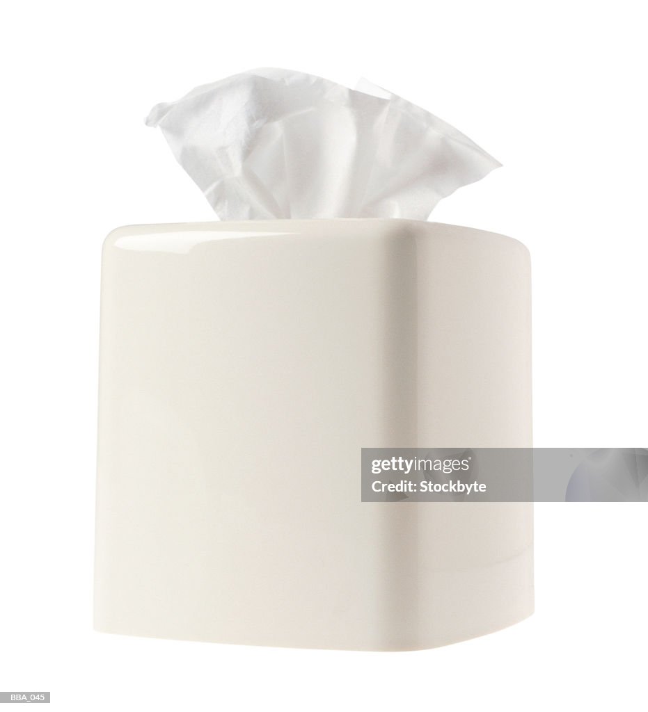 Box of tissues in ceramic cover