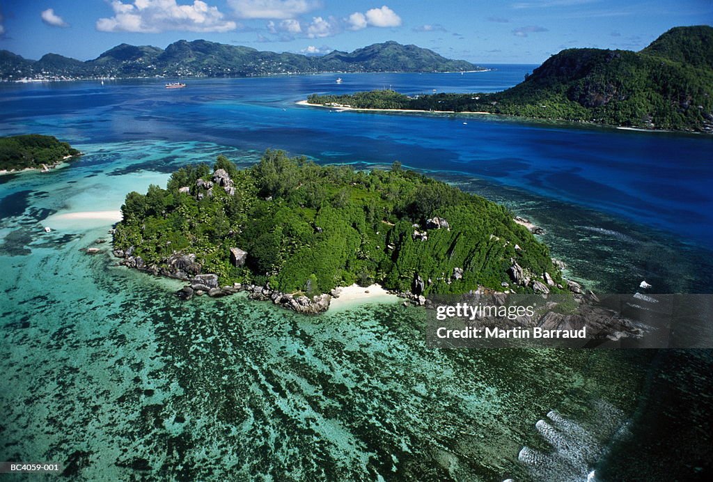 Seychelles, St Anne, Moyenne, Round and Mahe Islands, aerial view