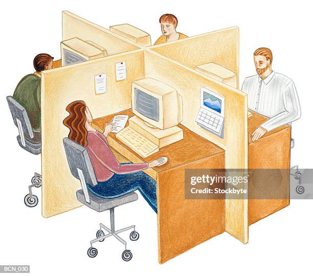 Work Partition Drawing Cubicle Offices Drawing Photos and Premium High Res Pictures - Getty Images