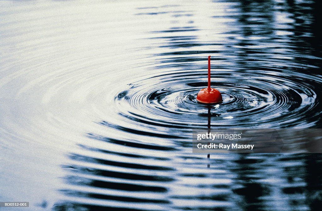 Bobbing fishing float, close-up (Digital Enhancement)
