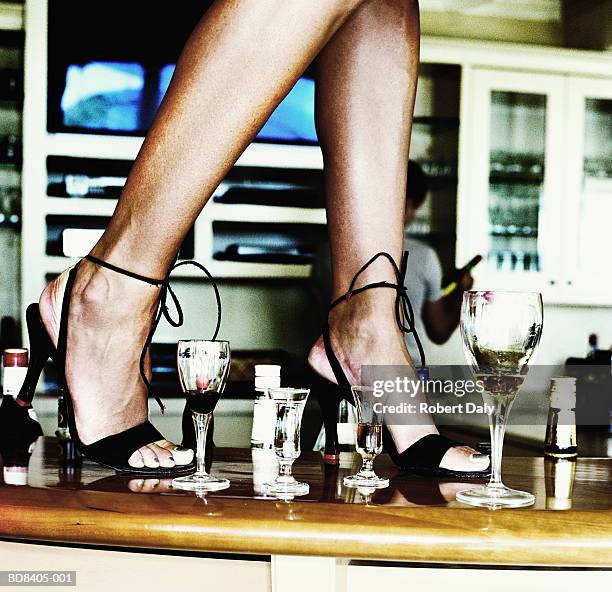 woman dancing on bar, low section - kitten heel stock pictures, royalty-free photos & images