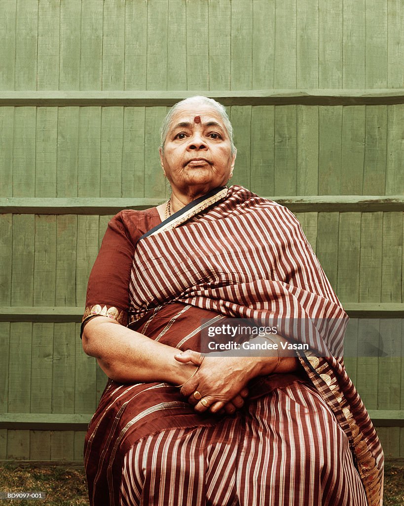 Mature woman wearing sari, portrait