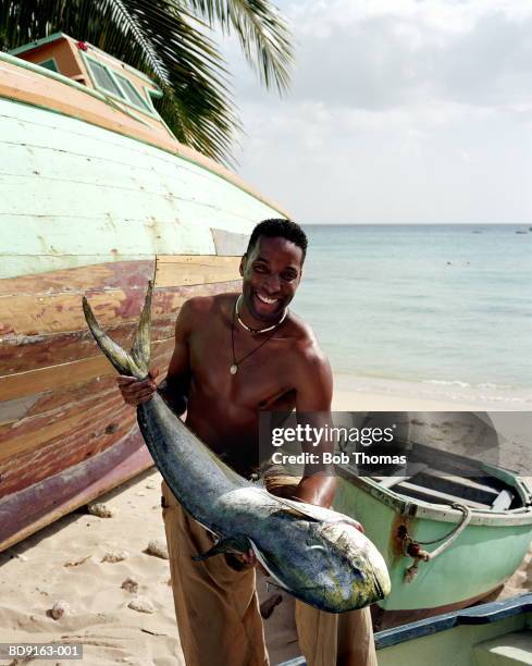 Barbados. Other common names: Mahi-Mahi. This is a male fish.