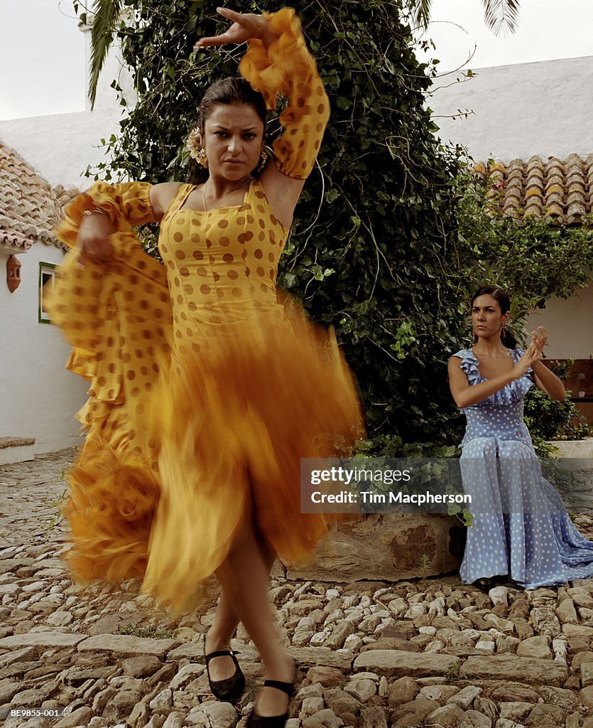 Woman flamenco dancer, outdoors, portrait