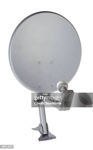 front view of home satellite dish - satellite view stock-fotos und bilder