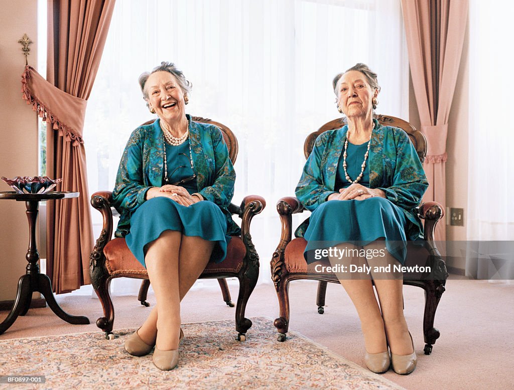 Mature female twins, portrait (Digital Composite)