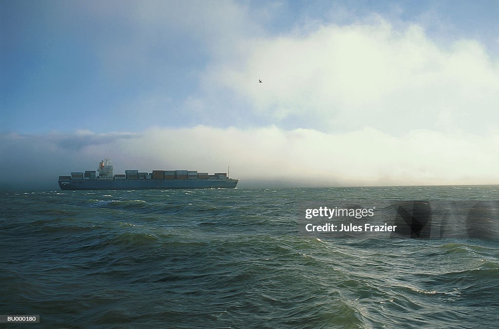 Container Ship on Ocean