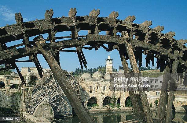 water wheel - orontes river stock pictures, royalty-free photos & images