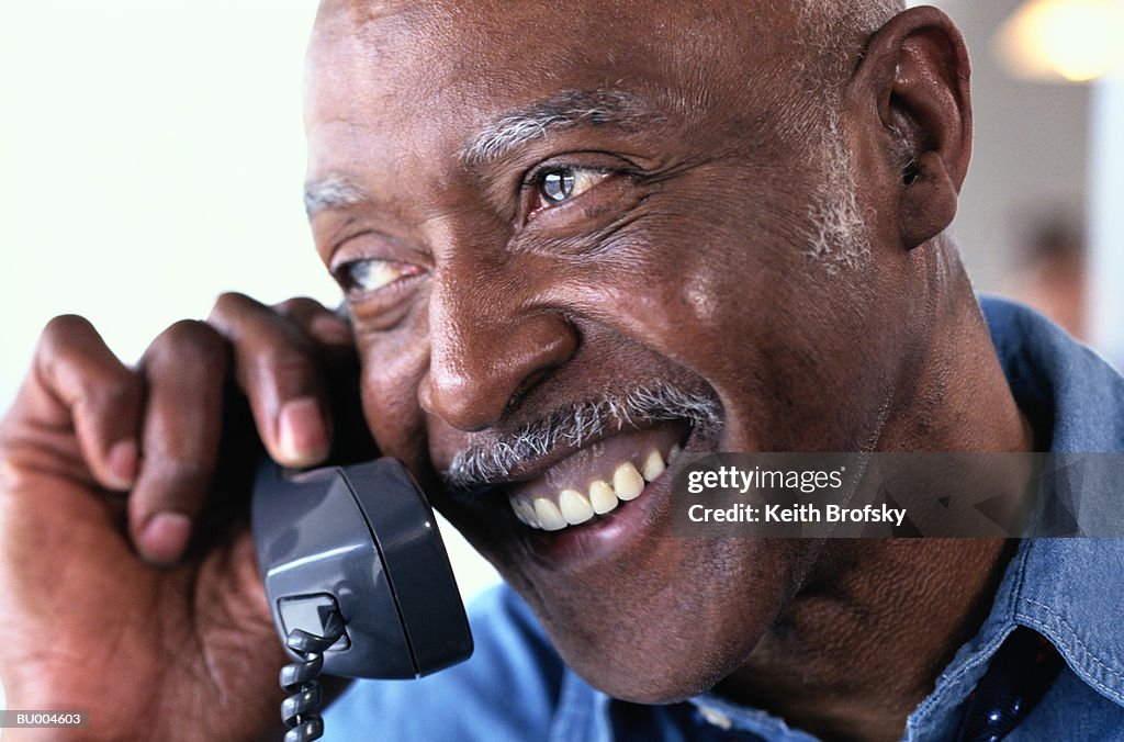 Close-Up of Businessman on Phone