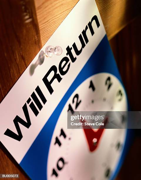 will return sign - will return stock pictures, royalty-free photos & images