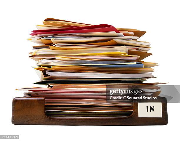 inbox - inbox filing tray stockfoto's en -beelden