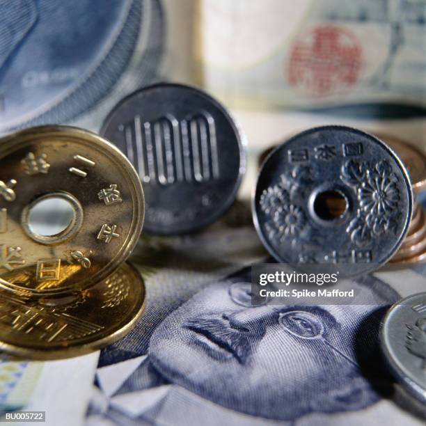 close-up of yen - five thousand yen note stock pictures, royalty-free photos & images