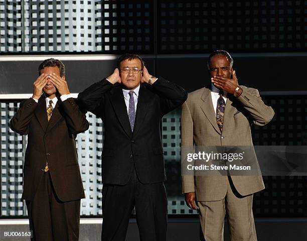 see no evil, hear no evil, speak no evil - hear no evil stock pictures, royalty-free photos & images