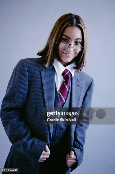 businessgirl smiling - adult imitation stock pictures, royalty-free photos & images