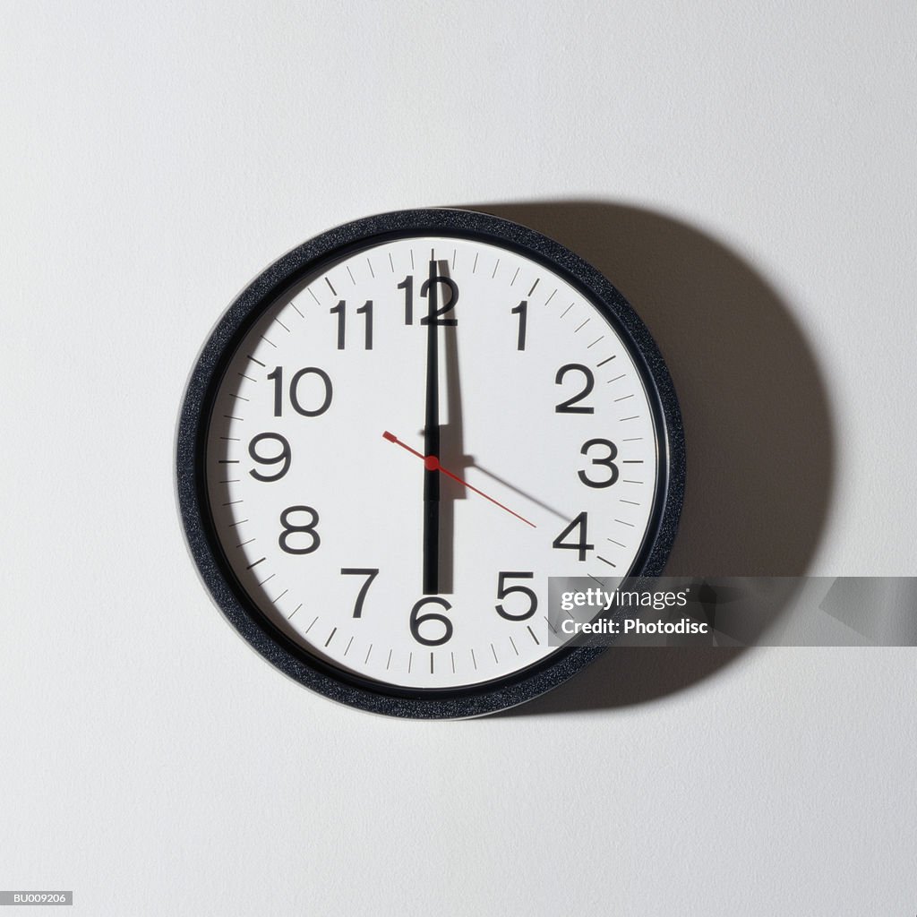 Clock Showing Six O'clock