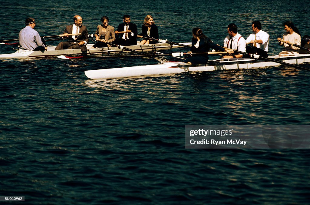 Businesspeople Rowing