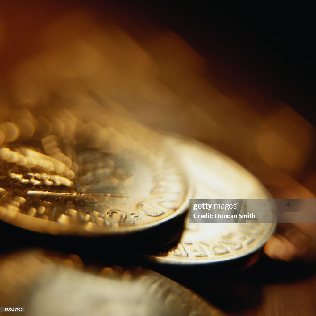 Close-up of German Coins