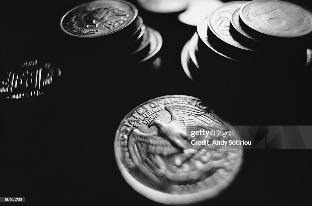 Close-up of an American Quarter