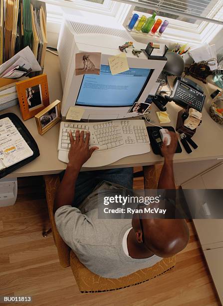 businessman working at a computer - ergonomic keyboard stock pictures, royalty-free photos & images
