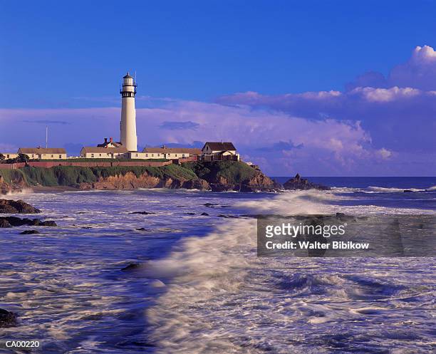 usa, california, pescadero, pigeon point lighthouse, exterior - pescadero stock pictures, royalty-free photos & images