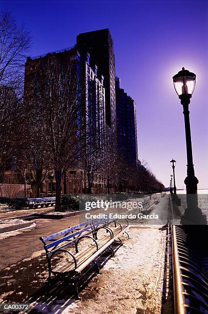 usa, new york, new york city, battery park, winter, morning - garcia stockfoto's en -beelden