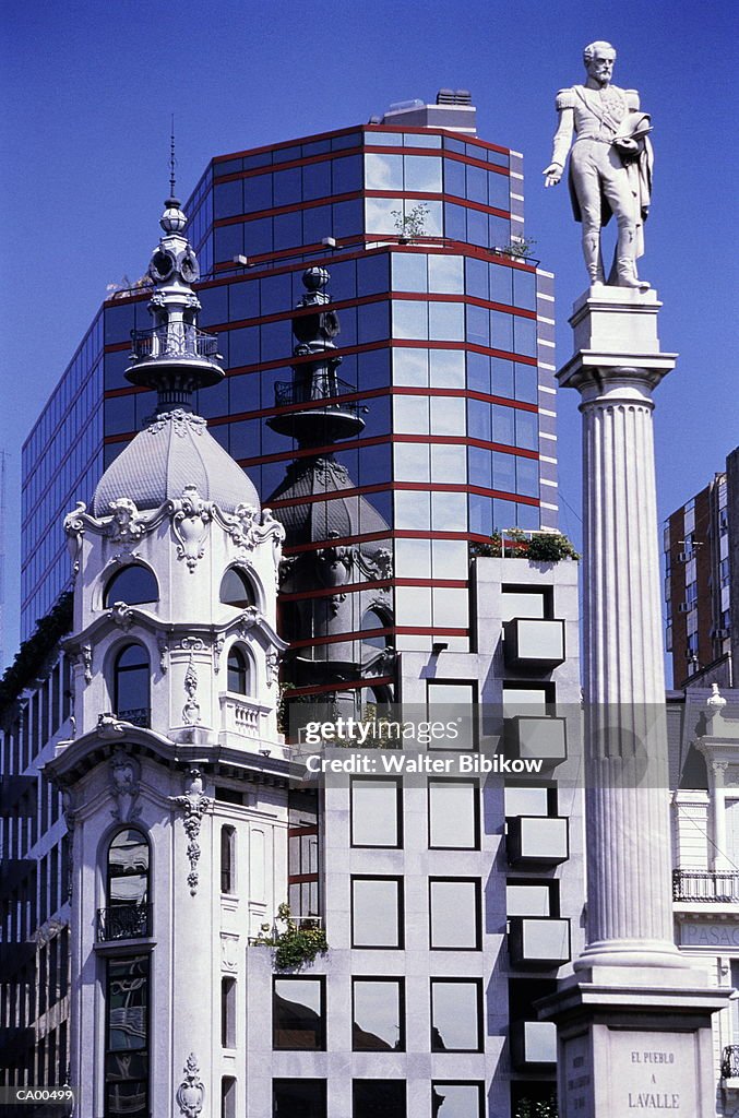 Argentina, Buenos Aires DF, Juan Lavalle Monument, low angle view