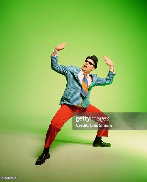 man wearing 1950's style costume, portrait - 20th century style stock pictures, royalty-free photos & images