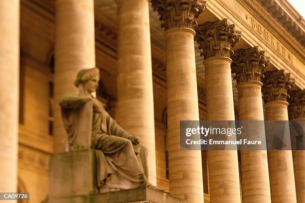 france, ile-de-france, paris, stock exchange (focus on top right) - bourse stock pictures, royalty-free photos & images