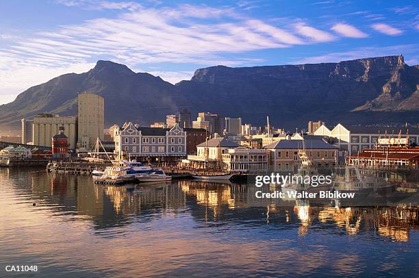 south africa, west cape, capetown, waterfront - table mountain stock-fotos und bilder