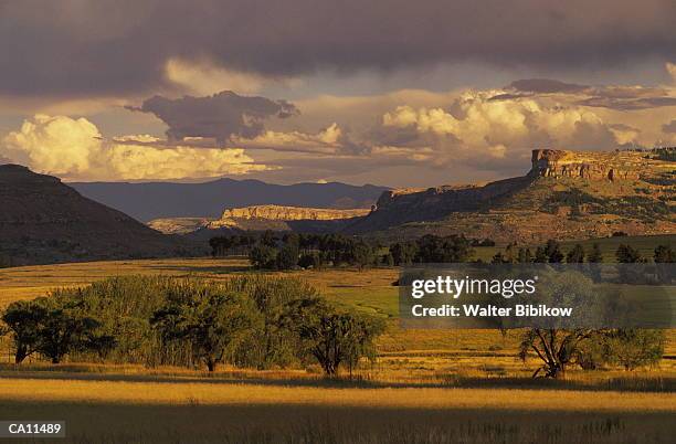 south africa, lesotho, maluti mountains, sunset - maluti mountains stock pictures, royalty-free photos & images