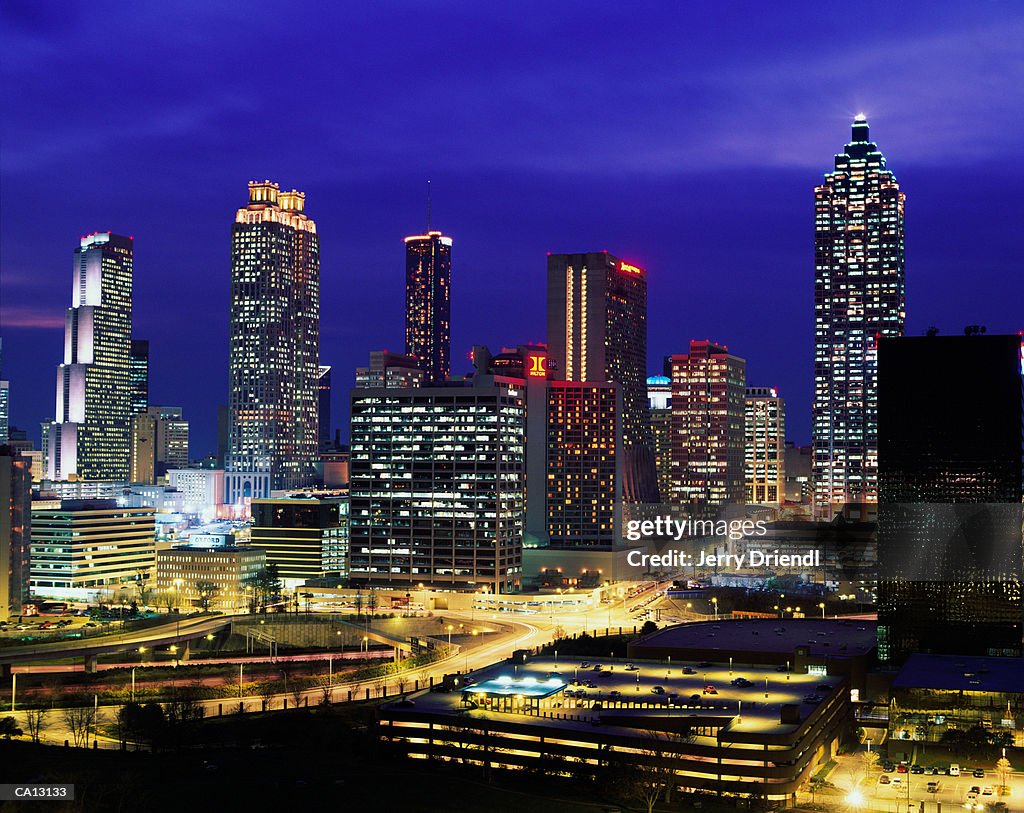 USA, Georgia, Atlanta, skyline, dusk