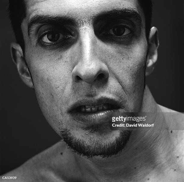 man with goatee, portrait, close-up (b&w) - waldorf fotografías e imágenes de stock
