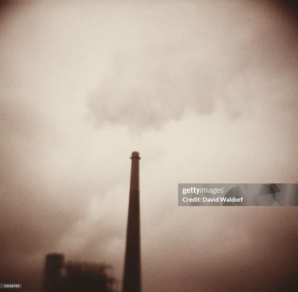 Smoke stack (soft focus, toned B&W)