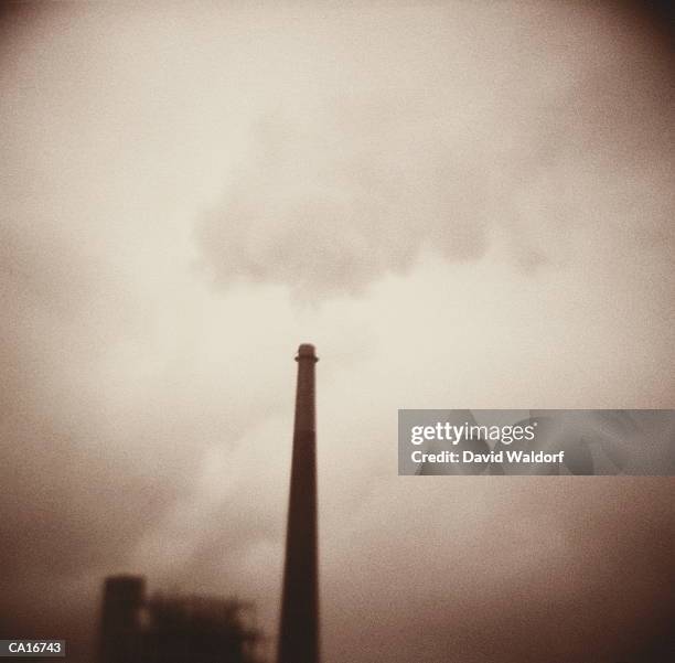 smoke stack (soft focus, toned b&w) - waldorf stock pictures, royalty-free photos & images