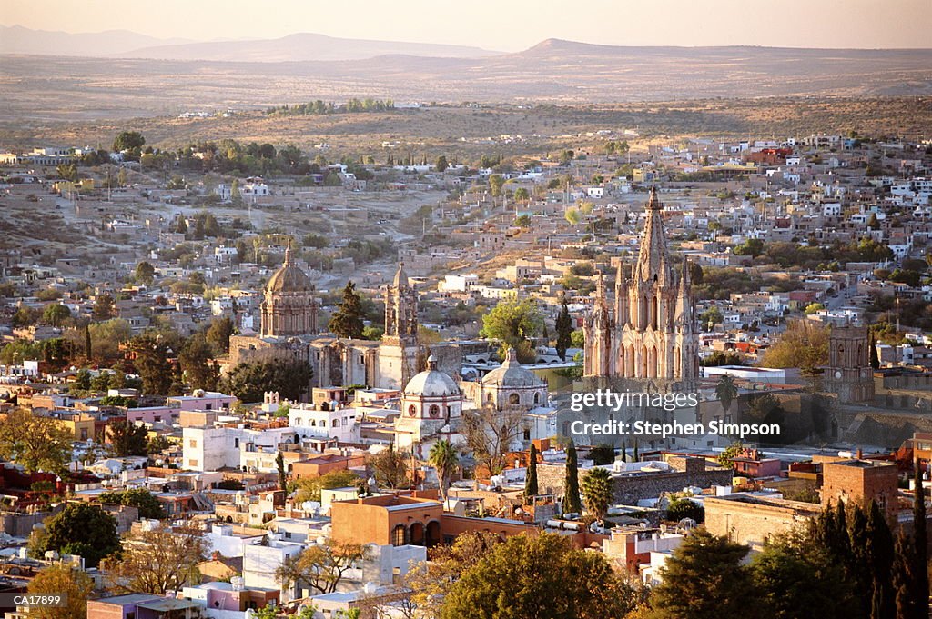 CATHEDRAL AND CITY AT DUSK SAN MIGUEL DE ALLENDE, MEXICO