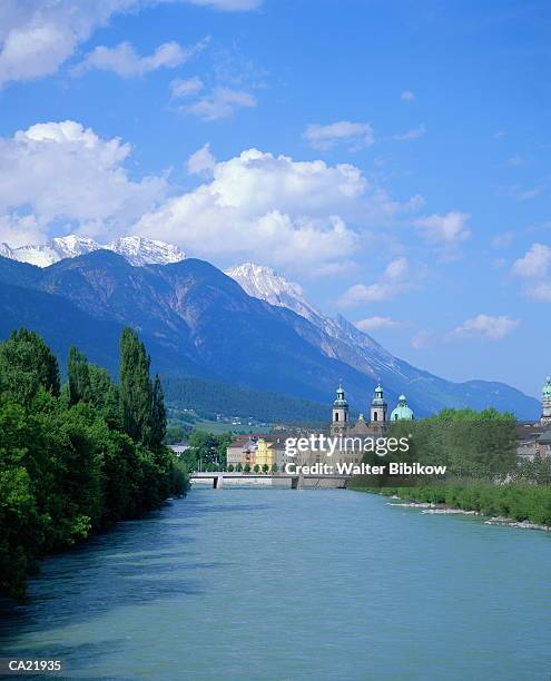 austria, tyrol, innsbruck, inn river - 北チロル ストックフォトと画像