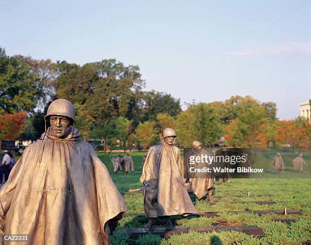 usa, washington dc, korean war veterans memorial - war stock-fotos und bilder