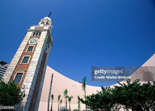 hong kong, kowloon, clock tower, low angle view - kowloon clock tower stock pictures, royalty-free photos & images