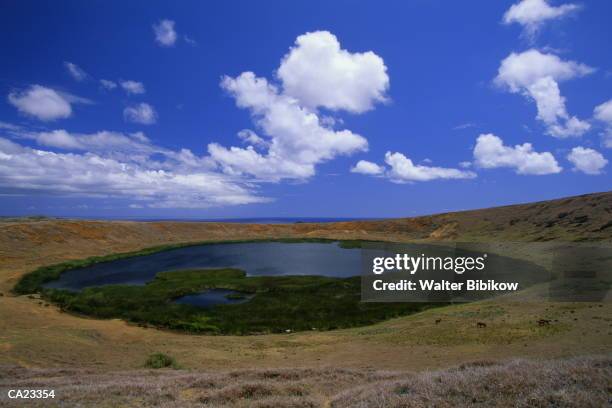 chile, easter island, rano raraku quarry - rano raraku stock pictures, royalty-free photos & images