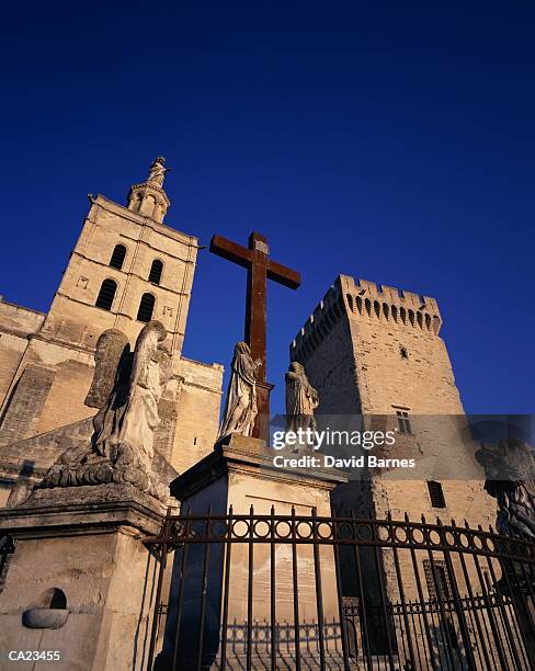 france, avignon, palais du papes, low-angle view - du stock pictures, royalty-free photos & images