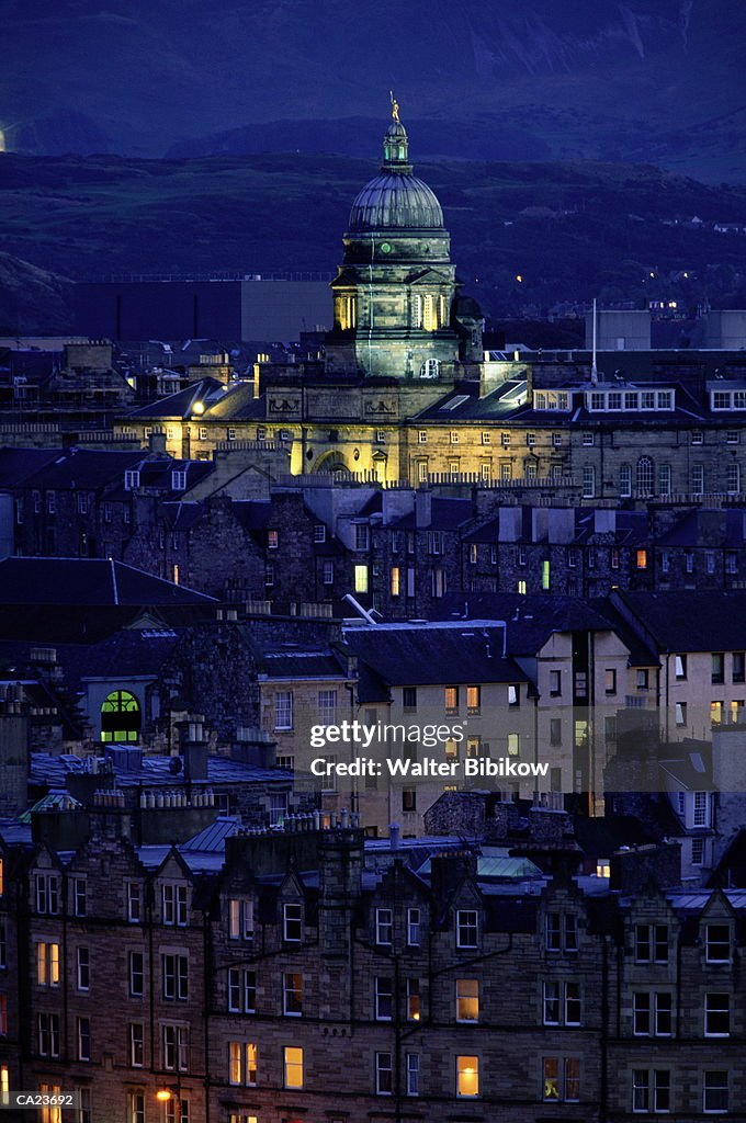 Scotland, Edinburgh skyline, dusk