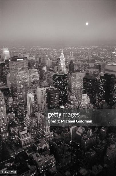 usa, new york city skyline (b&w) - usa city stock pictures, royalty-free photos & images